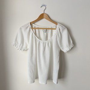 Madewell Texture & Thread Peasant Top Medium White Ivory